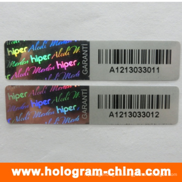 Tamper Evident 3D Laser Black Serial Number Hologram Sticker